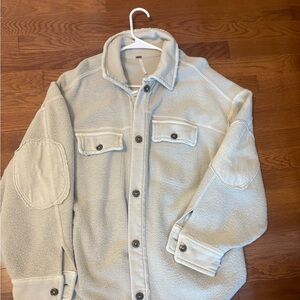Grey free people distressed shacket